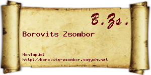 Borovits Zsombor névjegykártya
